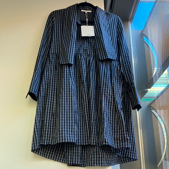 Tibi Dresses & Skirts - Tibi striped plaid babydoll dress - Size 0
